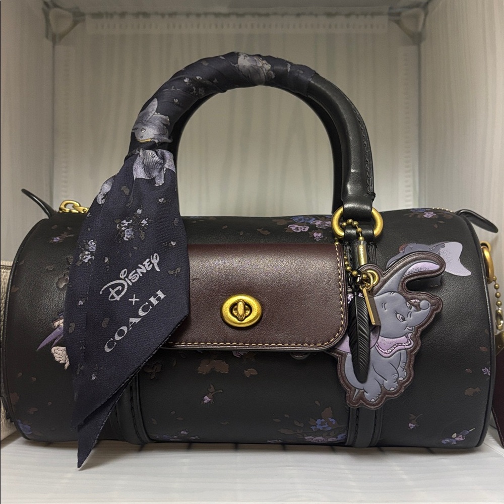 NWT Coach X Disney Dumbo Barrel Bag with matching scarf